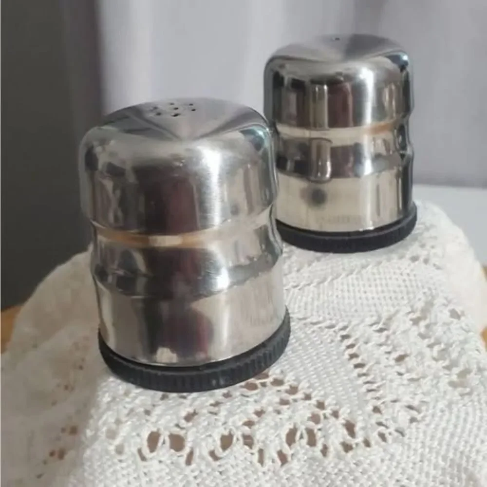 Danish Salt & Pepper Shaker Set Stainless Steel ~Vintage~
